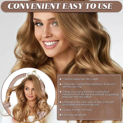 "SilkWave™ No-Heat Hair Curling Sponge Rollers: Effortless Beauty, Gentle Curls"