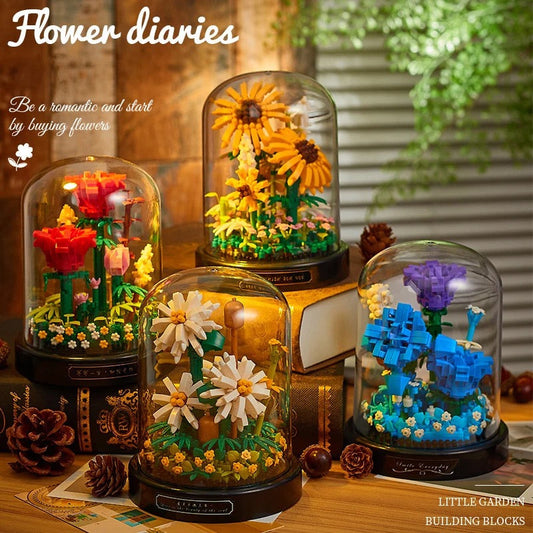 Eternal Blossom Bricks: Mini Flower DIY Kit.