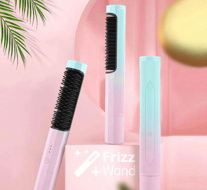 Frizz Wand - 2 in 1 Wireless 30s Anti-Scald Curler & Straightener Comb For Women